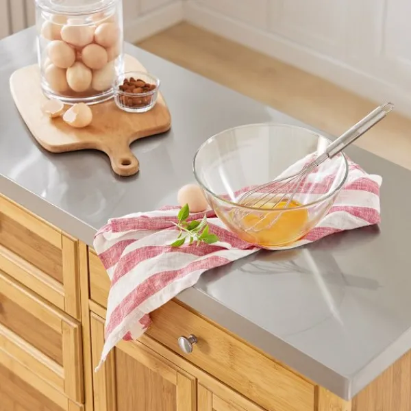 SoBuy Köksö>Köksö med 4 lådor i träfärg 115x46x91cm, funktionell FKW70-N