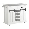 SoBuy Köksö>Köksö med 2 lådor i vit 115x45.7x95cm, modern FKW94-W