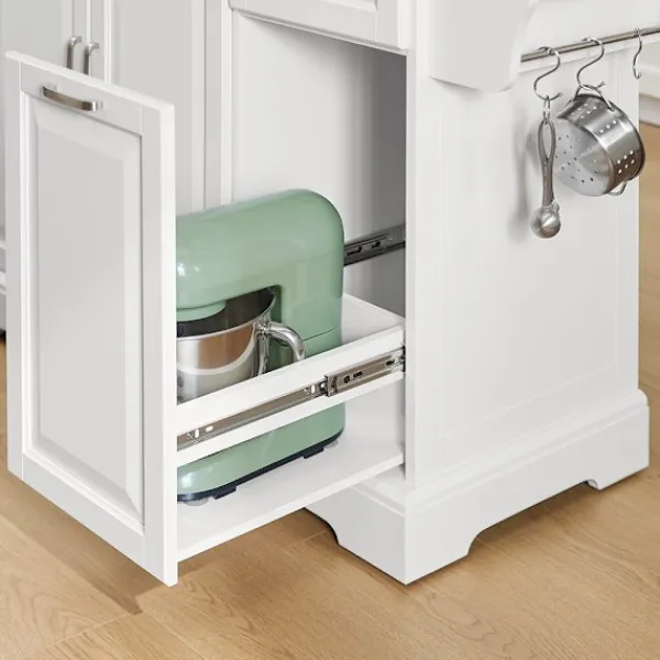 SoBuy Köksö>Köksö med 2 lådor i vit 129x71x91cm, modern FKW128-ST