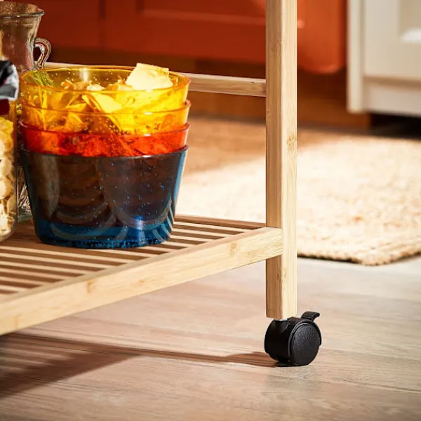 SoBuy Köksö>Köksvagn med 3 hyllor i träfärg 65x35x79.5cm, modern SVW24-N