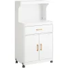 SoBuy Köksö>Köksvagn med 1 låda i vit 61x39.5x119cm, modern FSB12-W