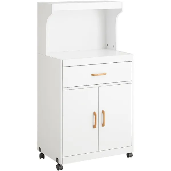 SoBuy Köksö>Köksvagn med 1 låda i vit 61x39.5x119cm, modern FSB12-W