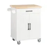 SoBuy Köksö>Köksvagn med 1 låda i träfärg 74x45.6x91cm, modern FKW119-WN