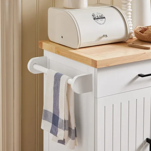 SoBuy Köksö>Köksvagn med 1 låda i träfärg 74x45.6x91cm, modern FKW119-WN