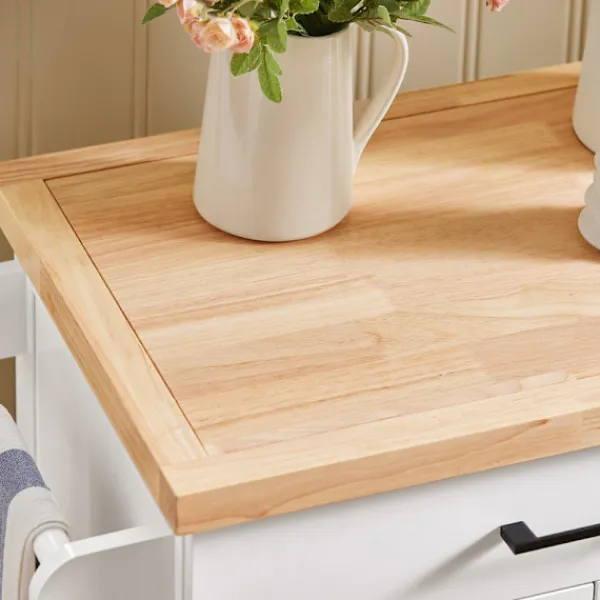 SoBuy Köksö>Köksvagn med 1 låda i träfärg 74x45.6x91cm, modern FKW119-WN