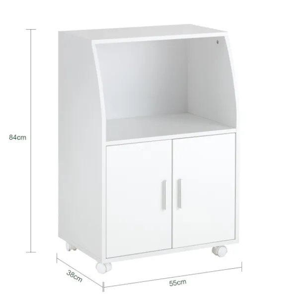 SoBuy Köksö>Köksvagn med 2 lådor i vit 55x38x84cm, modern FRG241-W