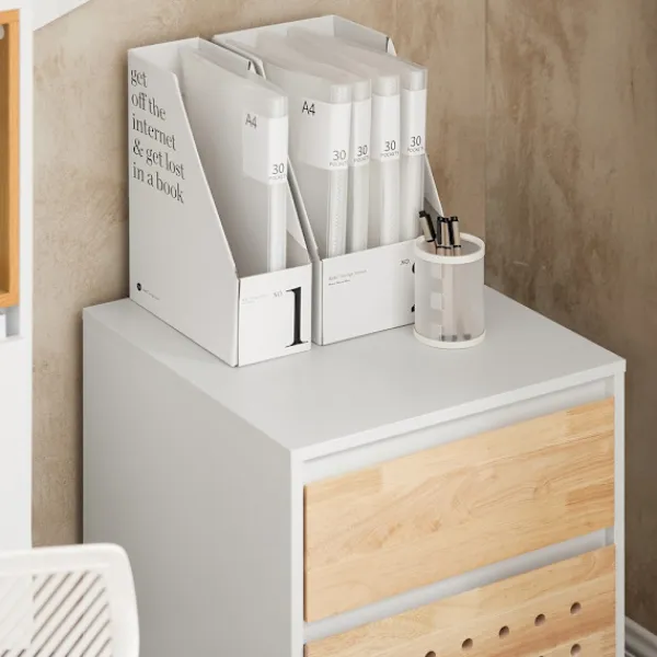 SoBuy Kontorsmöbler>Kontorsmöbel med 2 lådor i träfärg 45x45x59cm, modern ASK06-WN