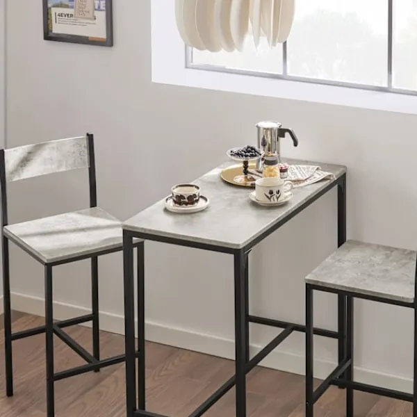 SoBuy Matgrupper>Matgrupp Barbord och 2 stolar Köksbord Matbord OGT03-HG