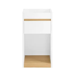 SoBuy Sängar>Nattbord med 1 låda i vitt 30x35x55cm, modern FBT137-W