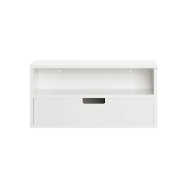 SoBuy Sängar>Sänghylla med 1 låda i vitt 45x25x22cm, funktionell NKD03-W