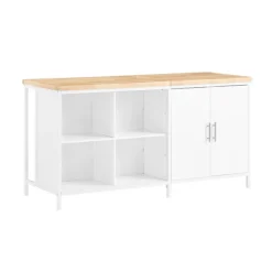 SoBuy Köksö>vit köksö 170x60x88.5cm, industriell KNL09-WN