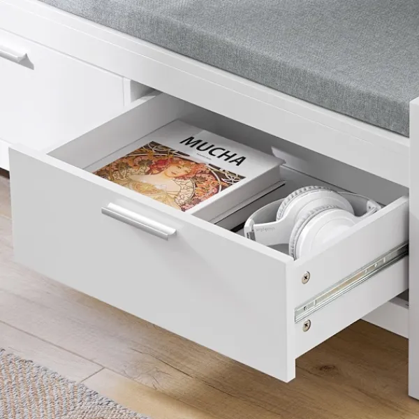 SoBuy Balkongmöbler>vit skohylla med 2 lådor 100x40.01x40.01cm, modern FSR74-W