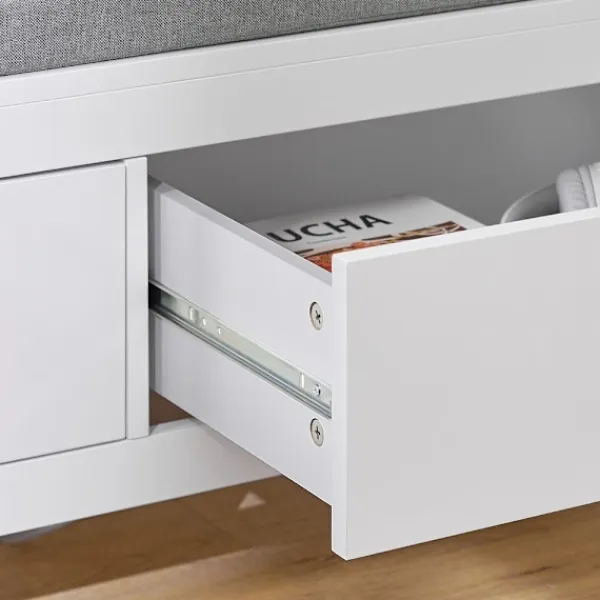 SoBuy Balkongmöbler>vit skohylla med 2 lådor 100x40.01x40.01cm, modern FSR74-W