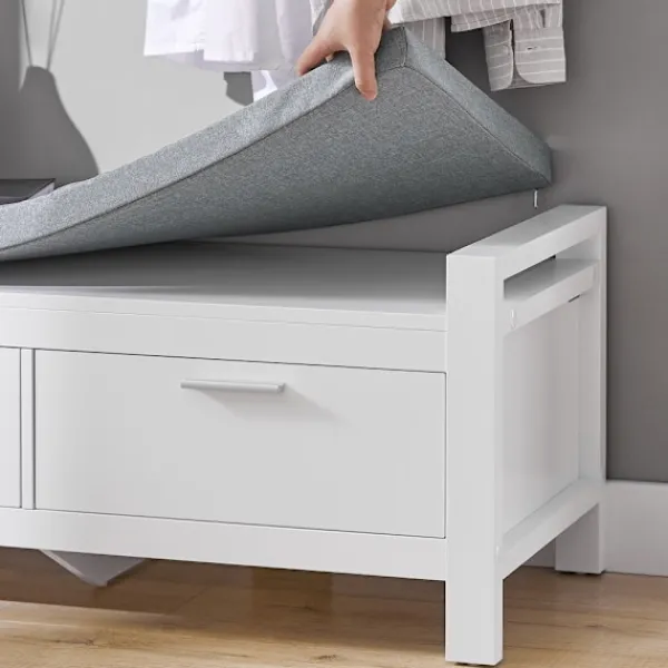 SoBuy Balkongmöbler>vit skohylla med 2 lådor 100x40.01x40.01cm, modern FSR74-W