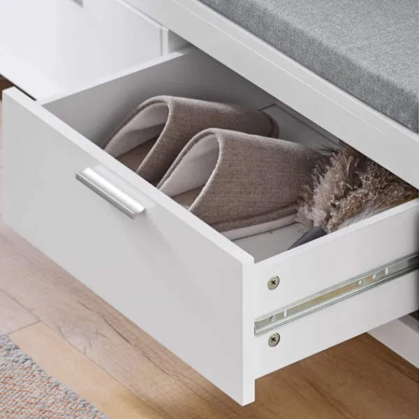 SoBuy Balkongmöbler>vit skohylla med 2 lådor 100x40.01x40.01cm, modern FSR74-W