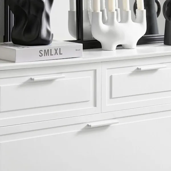 SoBuy Skåp>vit skåp för skor med 1 låda 120x26x110cm, modern FSR104-W