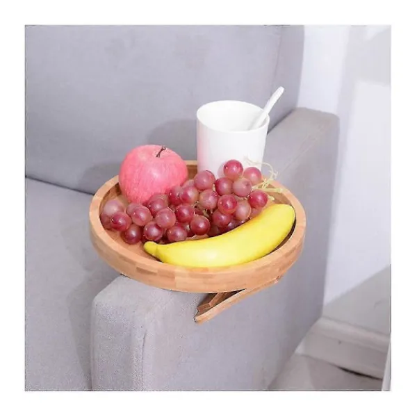 Småbord>Soffa bricka bord soffarm armstöd klämma på bricka trä soffa bricka praktisk tv bricka för fjärrkontroll kaffe