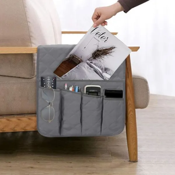 Soffor>Soffa Caddy, Fjärrkontrollhållare, Fjärrkontrollhållare, Soffarmstödsorganisatör, Fjärrkontrollhållare för Soffa, 5 Fickor Soffhängare