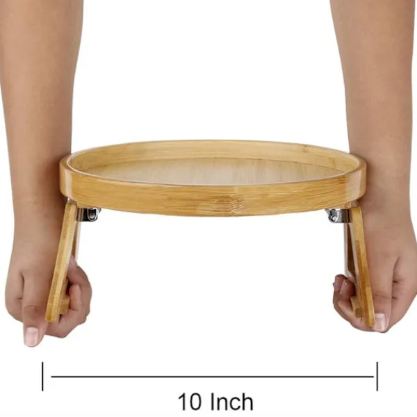Småbord>Soffa Clip Bricka, Portabelt Bord, Soffa Armstöd Bricka, Naturlig Bambu Armstöd Bricka, Clip Bricka för Att Äta och Dricka