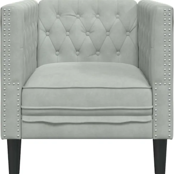 vidaXL Fåtöljer>Soffa Ljusgrå 74,5 x 71 x 70,5 cm Sammet