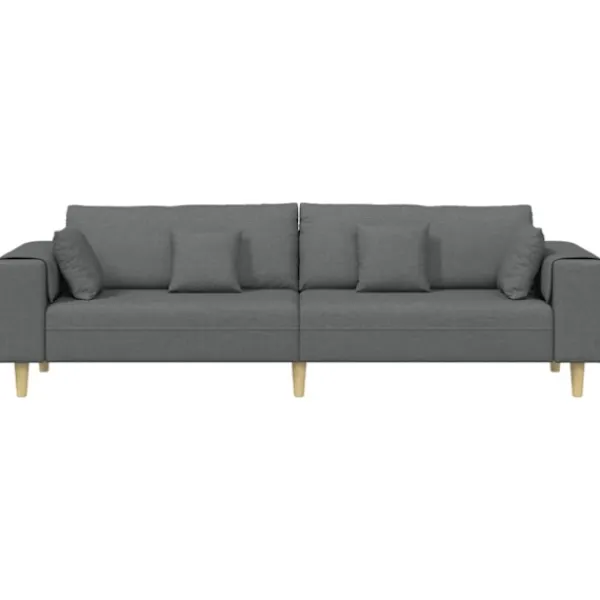 vidaXL Soffor>Soffa med kudde Mörkgrå 250 x 77 x 76 cm tyg