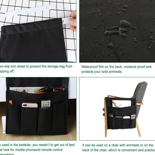 Soffor>Soffarmstödsorganisatör Tidskrifter Fjärrkontrollhållare Vattentät Caddy Bag Soffa Förvaringsväska för iPad Mobiltelefon Böcker Näsdukar Snacks | Fyndiq