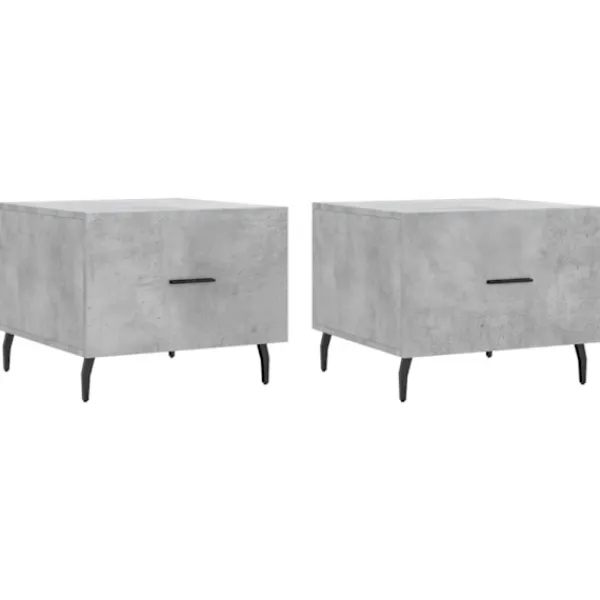 vidaXL Soffbord>Soffbord 2 st betonggrå 50x50x40 cm konstruerat trä