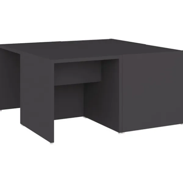 vidaXL Soffbord>Soffbord 4 st grå 33x33x33 cm konstruerat trä