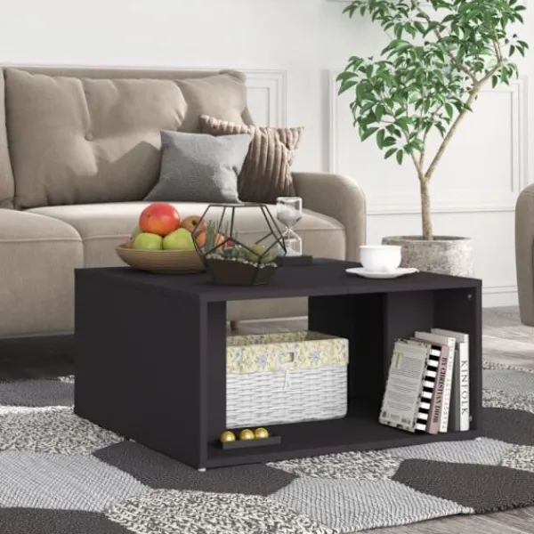 vidaXL Soffbord>Soffbord 4 st grå 33x33x33 cm konstruerat trä
