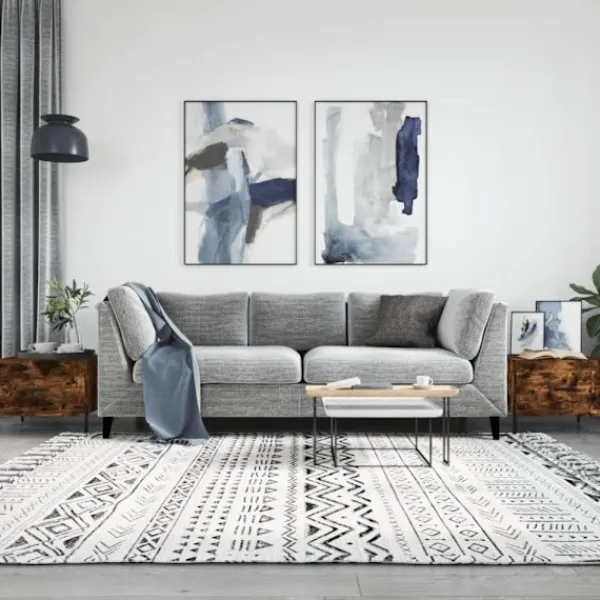 vidaXL Soffbord>Soffbord 2 st rökfärgad ek 50x50x40 cm konstruerat trä