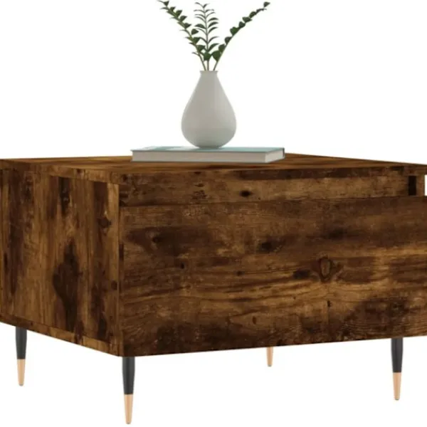 vidaXL Soffbord>Soffbord 2 st rökfärgad ek 50x46x35 cm konstruerat trä