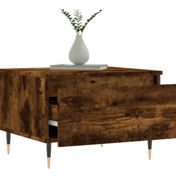 vidaXL Soffbord>Soffbord 2 st rökfärgad ek 50x46x35 cm konstruerat trä