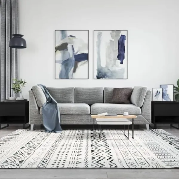 vidaXL Soffbord>Soffbord 2 st svart 50x46x50 cm konstruerat trä