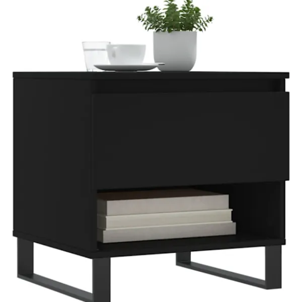 vidaXL Soffbord>Soffbord 2 st svart 50x46x50 cm konstruerat trä