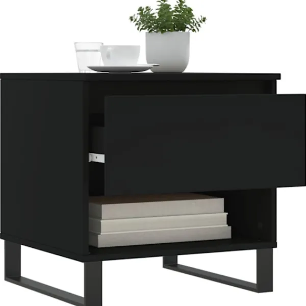vidaXL Soffbord>Soffbord 2 st svart 50x46x50 cm konstruerat trä