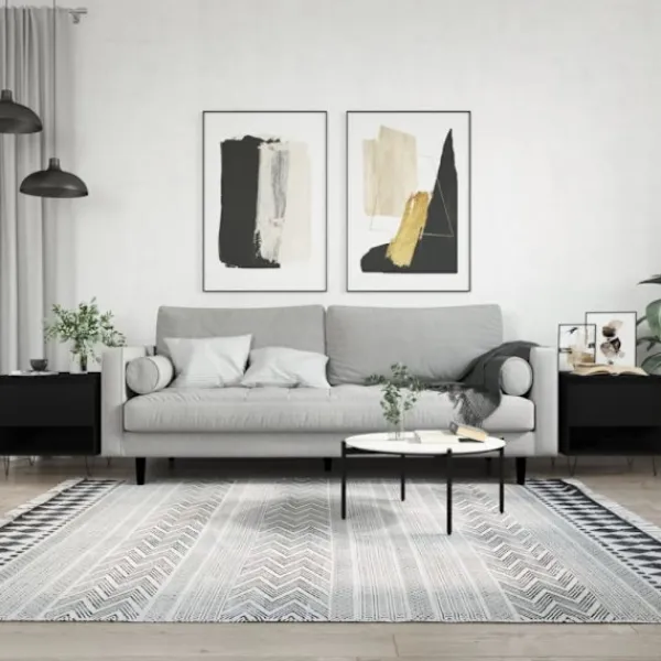 vidaXL Soffbord>Soffbord 2 st svart 50x46x50 cm konstruerat trä