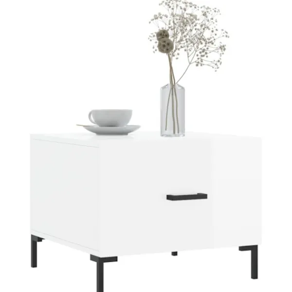 vidaXL Soffbord>Soffbord 2 st vit högglans 50x50x40 cm konstruerat trä