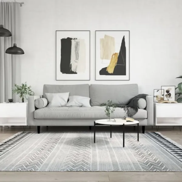 vidaXL Soffbord>Soffbord 2 st vit högglans 50x46x50 cm konstruerat trä