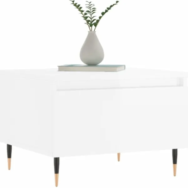 vidaXL Soffbord>Soffbord 2 st vit högglans 50x46x35 cm konstruerat trä