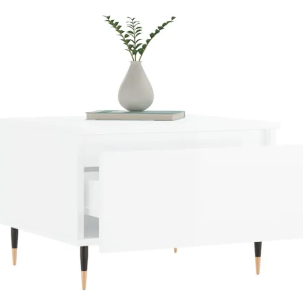 vidaXL Soffbord>Soffbord 2 st vit högglans 50x46x35 cm konstruerat trä