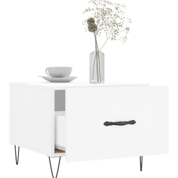 vidaXL Soffbord>Soffbord 2 st vit 50x50x40 cm konstruerat trä