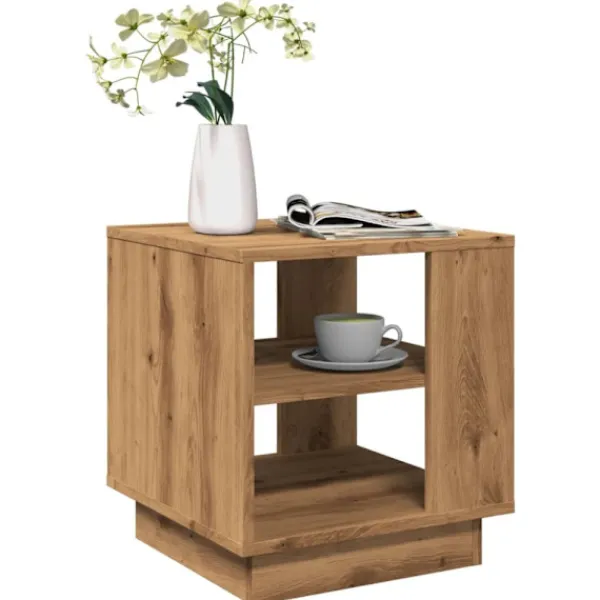 vidaXL Småbord>Soffbord artisan ek 40x40x43 cm konstruerat trä