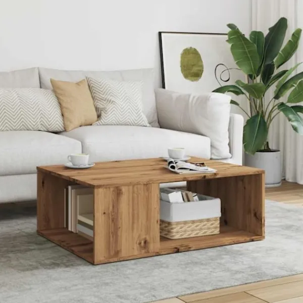 vidaXL Soffbord>Soffbord artisan ek 90x67x33 cm konstruerat trä