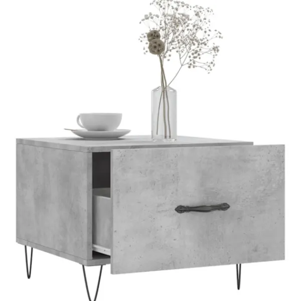 vidaXL Småbord>Soffbord betonggrå 50x50x40 cm konstruerat trä