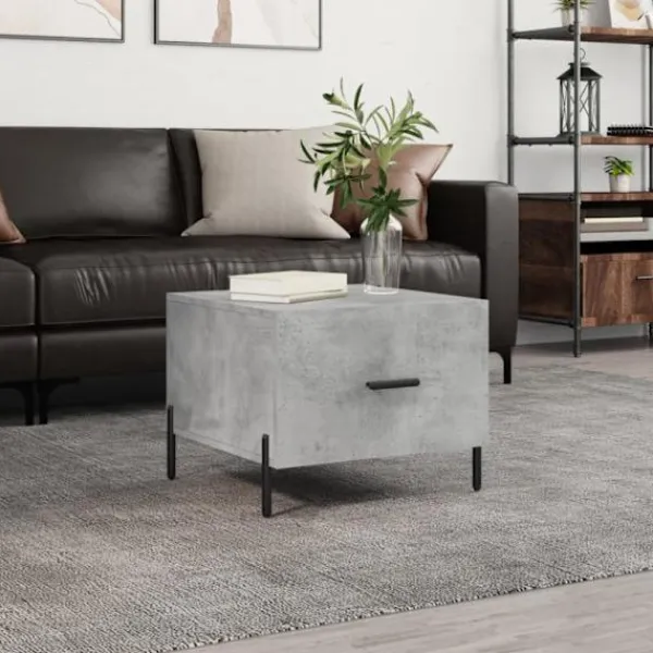 vidaXL Småbord>Soffbord betonggrå 50x50x40 cm konstruerat trä