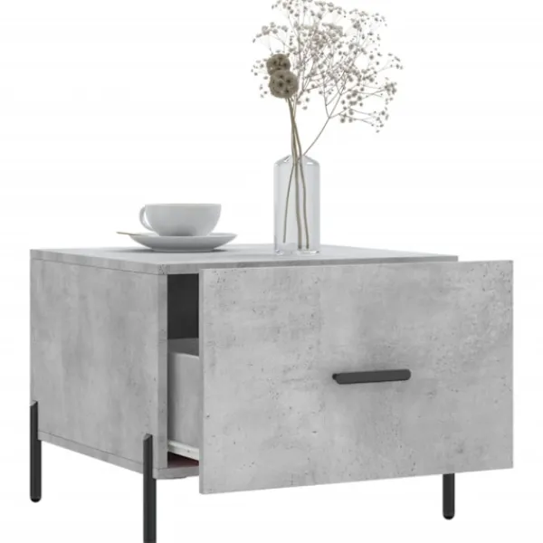 vidaXL Småbord>Soffbord betonggrå 50x50x40 cm konstruerat trä