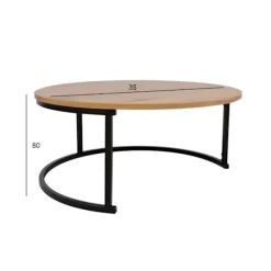 Home4You Soffbord>Soffbord BRITU D80xH35cm, ljust trä
