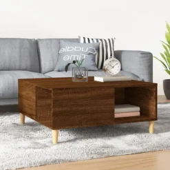 vidaXL Soffbord>Soffbord brun ek 80x80x36,5 cm konstruerat trä