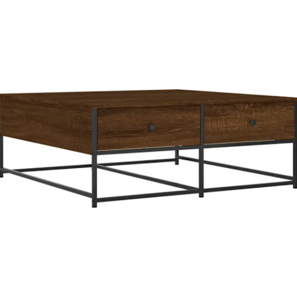 vidaXL Soffbord>Soffbord brun ek 100x99x40 cm konstruerat trä