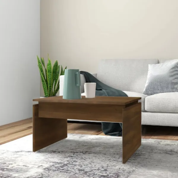 vidaXL Soffbord>Soffbord brun ek 68x50x38 cm konstruerat trä